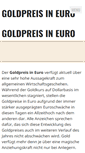 Mobile Screenshot of goldpreisineuro.de